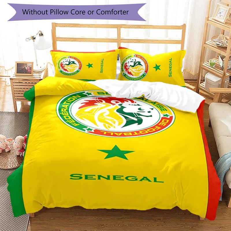 Senegal 3pcs Bedding Set Duvet Cover Closure Includes 1 Duvet Cover & 2 Pillowcases for All Seasons Bedroom Home Dorm Decor