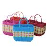 Woven Handheld Vegetable Basket High-End Bath Basket Fashion Plastic Woven Basket  Vegetable Market
