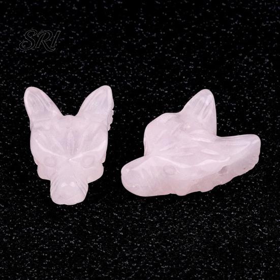 Ornamento de Pedra com Cabeça de Lobo de Ametista Escultura de Paisagem em Miniatura Textura de Cristal Contas DIY Feitas à Mão e Design Polido Decorativo para Pulseiras