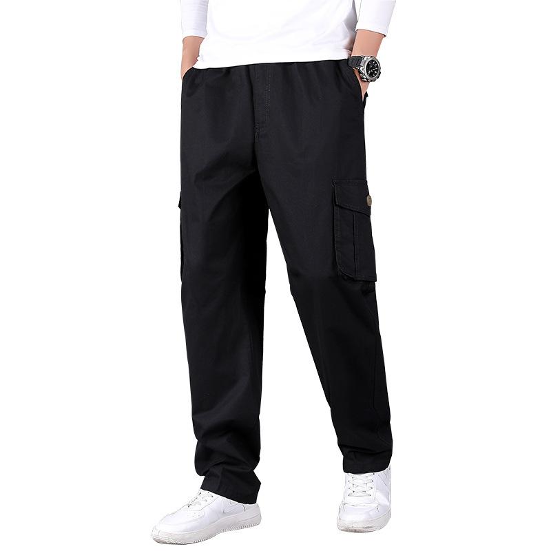 2024 Fashion New Men's Cargo Pants Pure Cotton Multi Mouth Bag Loose Outdoor Mountaineering and Riding Pants