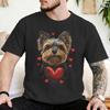 Novelty Valentines Day Yorkshire Terrier Dog TShirt for Unisex Unisex Pure Cotton T Shirts Short Sleeve Tees New Arrival Clothes