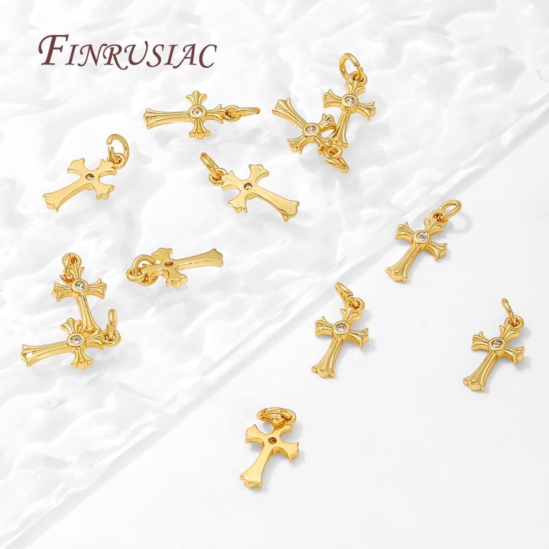 18K Gold Plated Jesus Cross Charms For Jewelry,Small Pendants For Earrings,DIY Bracelets Accessories,Jewelry Making Supplies