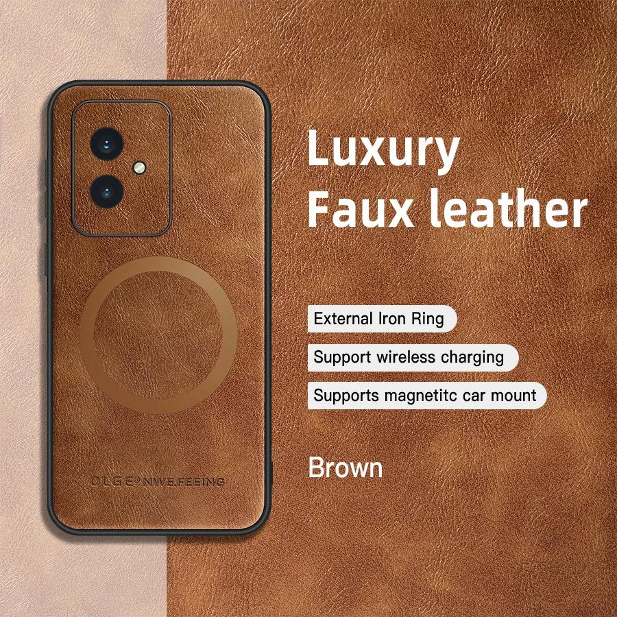 For Honor 100 100 Pro PU Leather Magnetic Ring Soft Edge Anti-Drop Anti-Fingerprint Phone Case