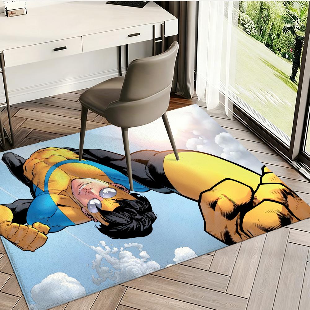 Anime L-Invincible Floor Mat Flannel Rugs Cozy Plush Thickened Soft Warm Winter Floor Mat Non Slip Living Room Home Indoor Use