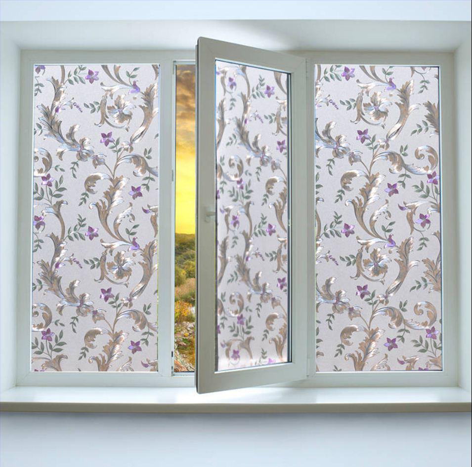 Ranní sláva Statická přilnavost Matná okenní fólie: Reliéfní, Průsvitné Soukromí pro Koupelny