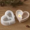 Two Grid Heart-shaped Silicone Mold DIY Striped Heart-shaped Candle Cup Storage Box Gypsum Mold