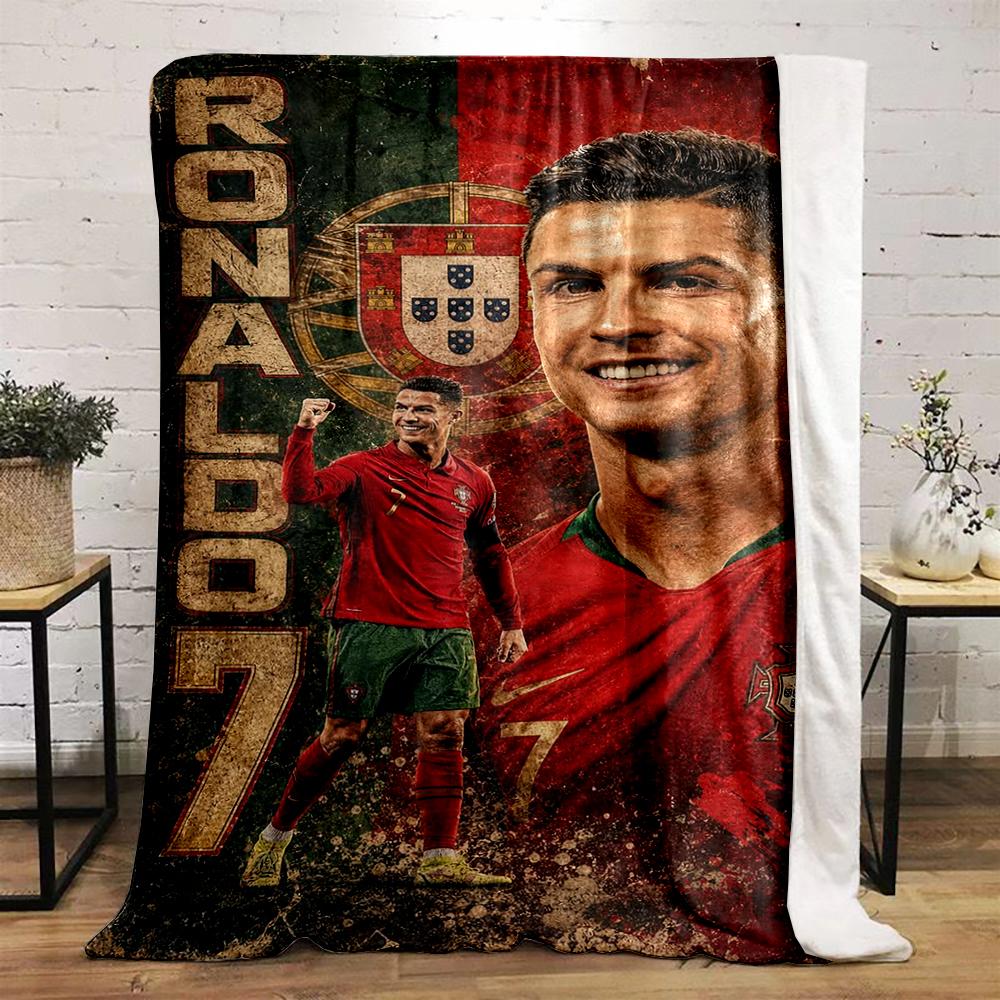 Portugal Star Football Player Design Flannel blanket for bedroom, living room, sofa, and nap