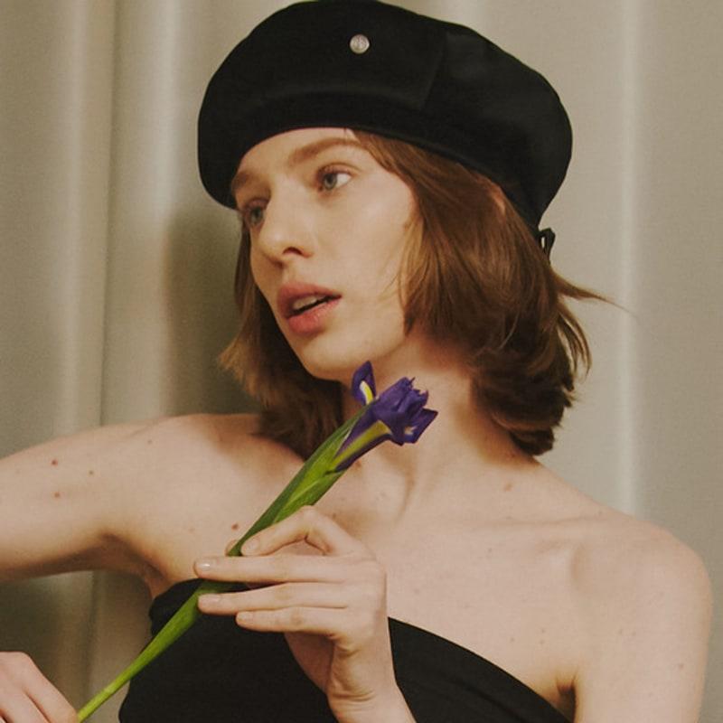 Poesiedame [Let There Be Light] Velvet Beret In Black