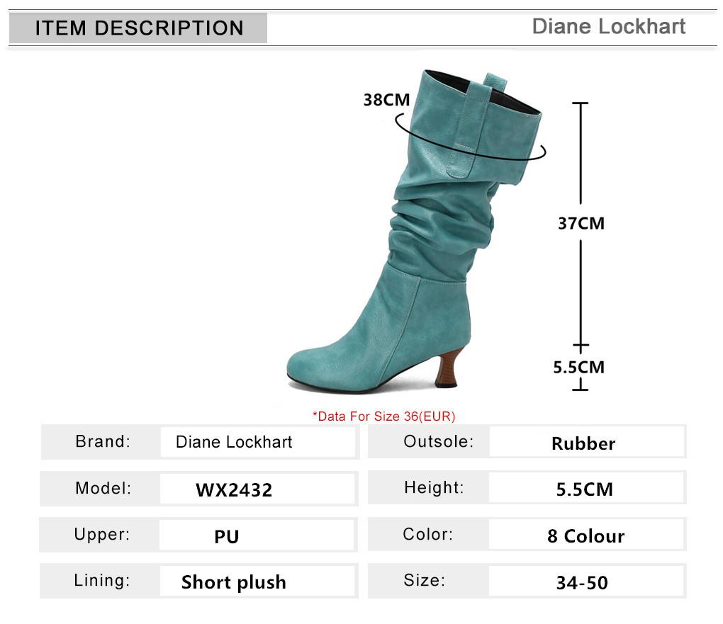 Модні Сексуальні Жіночі Плісовані Ботфорти Високі до Коліна Гострий Носок Підбори-Шпильки Застібка-Блискавка Жіночі Високі Чоботи Жіноче Взуття 34-50 Осінь Зима