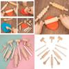 Wooden Pasta Rolling Pin With Textured Surface For Kids Diy Craft And Play