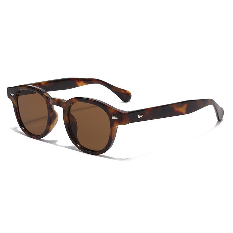 European & American Retro Rivet Small Frame PC Sunglasses: Unisex Stylish High-End Driving & Sunscreen Glasses