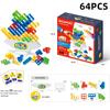 64 Building Block Toys Russian Building Blocks Tetra Tower Game Children Swing Balance Stacking Table Game for Kids & Adults