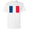 France European Flag Basic Cotton T-Shirt - White