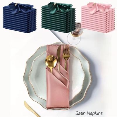 10pcs 30x30cm Dinner Napkins Square Table Napkins Silky Satin Napkin For Wedding Banquet Restaurant