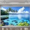 2D Plane, 2D Plane - 2D Plane, 2D Plane - A vibrant tropical paradise party banner on one side