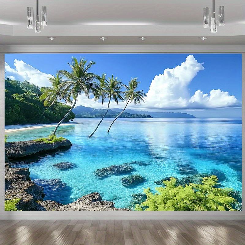 2D Plane, 2D Plane - 2D Plane, 2D Plane - A vibrant tropical paradise party banner on one side