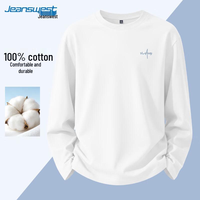Jeanswest Men's Heavyweight Pure Cotton Long-Sleeve T-Shirt