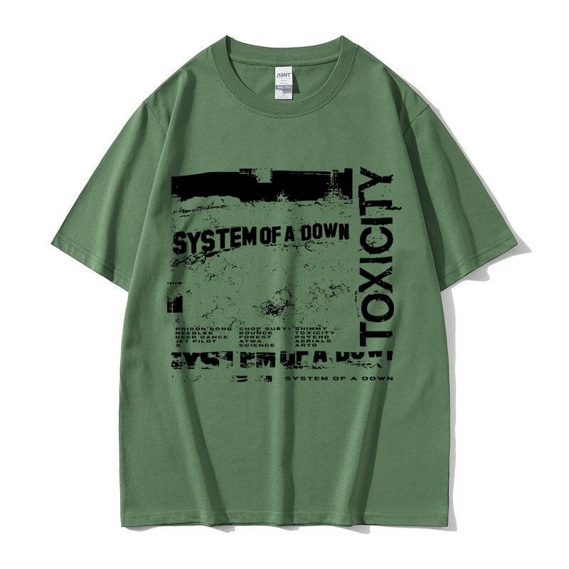 System Of A Down Toxicity Album Grafik T-Shirt Unisex Damen Gothic Rock Oversized Streetwear Unisexs 90er Alternative Metal T-Shirts