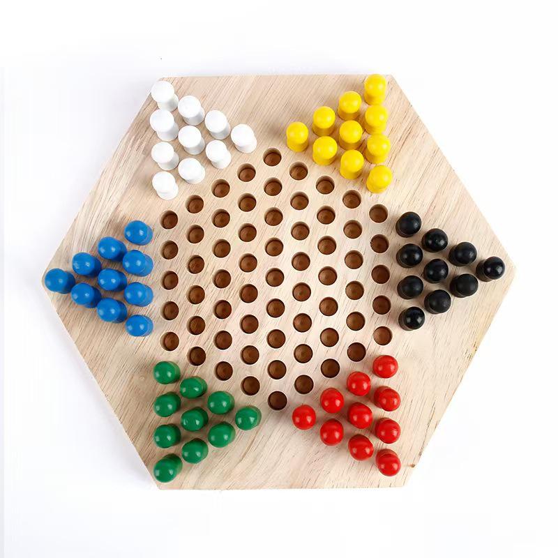 

Hexagonal Chess: Wooden Checkers for Kids Aged 7-14 - Intellectual Development Toy