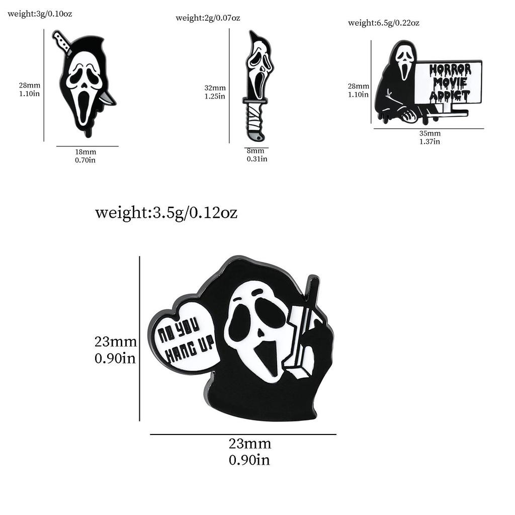 Versatile Skull Halloween Horror Movie Metal Badge For Occasions All