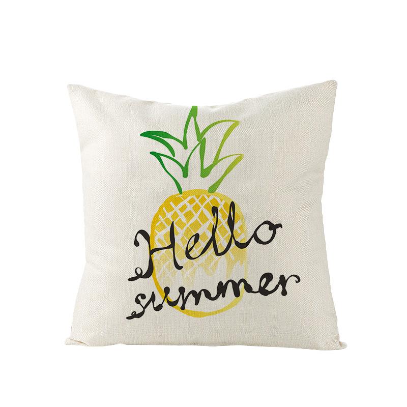 Neuer Polyester Kissenbezug Sommerfrucht Stranddruck Sofakissenbezug Zuhause