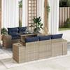 VidaXL Garden Furniture Set with Cushions 6 Pcs Grey Braided Resin Acacia 3326732