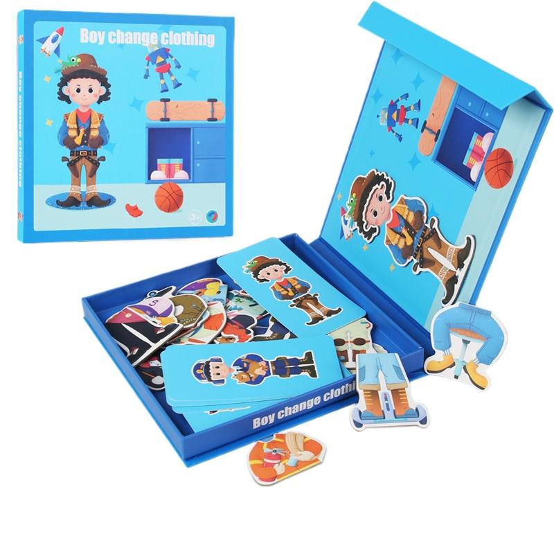 

Деревянный пазл-магнитный блок, книжка-доска с карточками, смена лица, смена одежды, морская жизнь, детские 3D-пазлы, игрушки, подарки