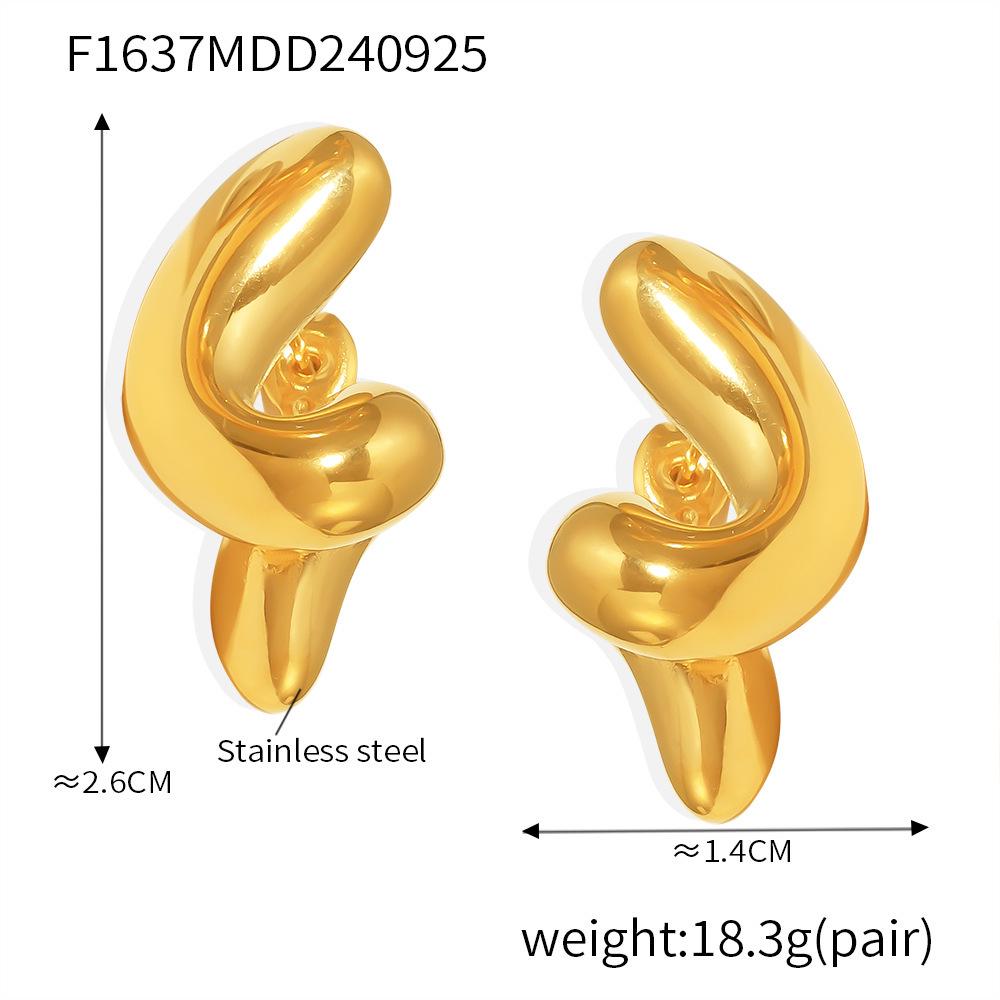 European-American Design Spiral Stud Earrings: Minimalist Stainless Steel Bestsellers for Autumn & Winter