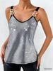 Women's Sequin Chain Spaghetti Strap Tank Top for Summer 2026