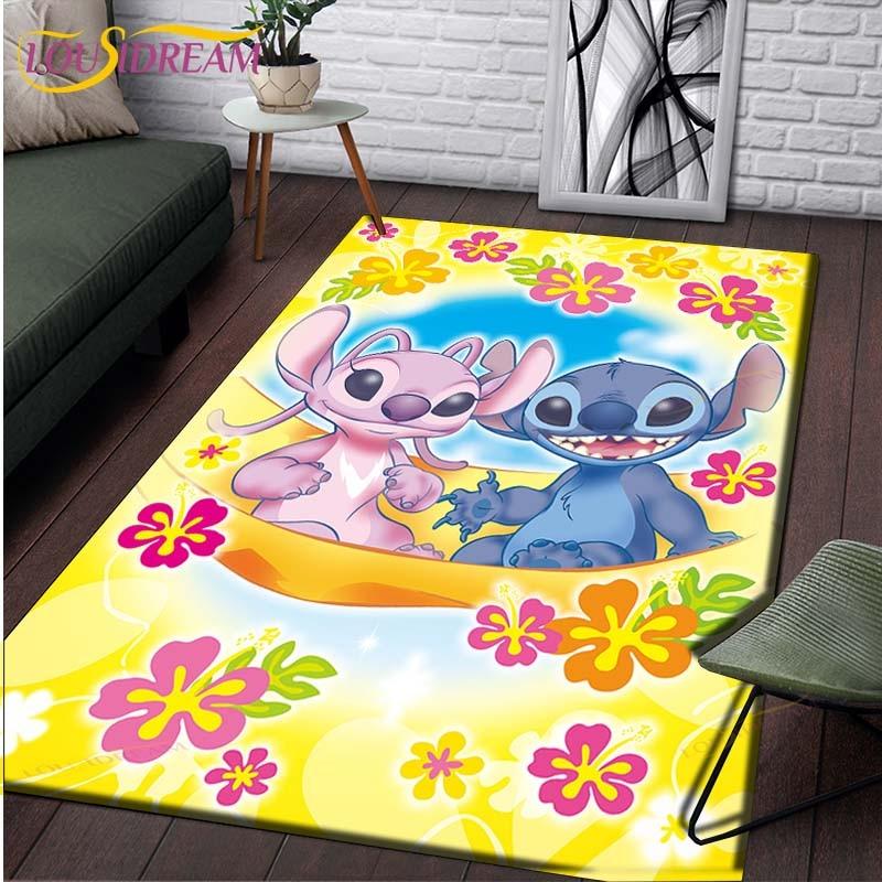 Anime Stitch Pattern Carpets Living Room Anti-Skid Area Rug Kids Bedroom Mats Yoga Mat Large Carpet Decor