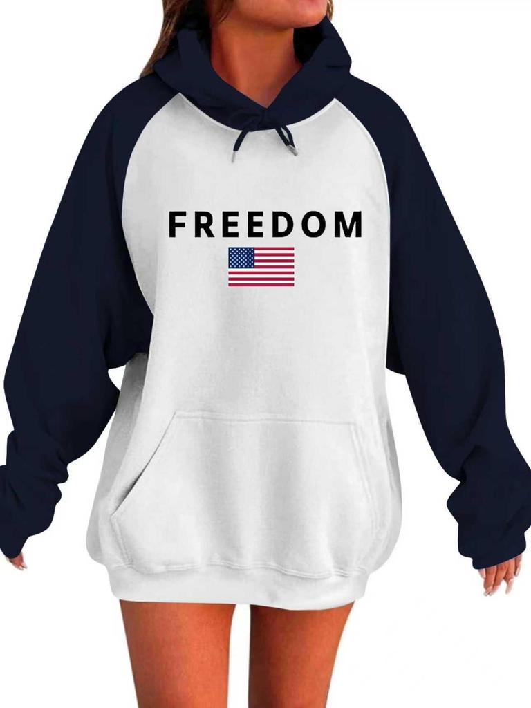 2025 Mixed Color Raglan Sleeve Hooded Pullover - Casual Loose Sweatshirt for Spring & Autumn