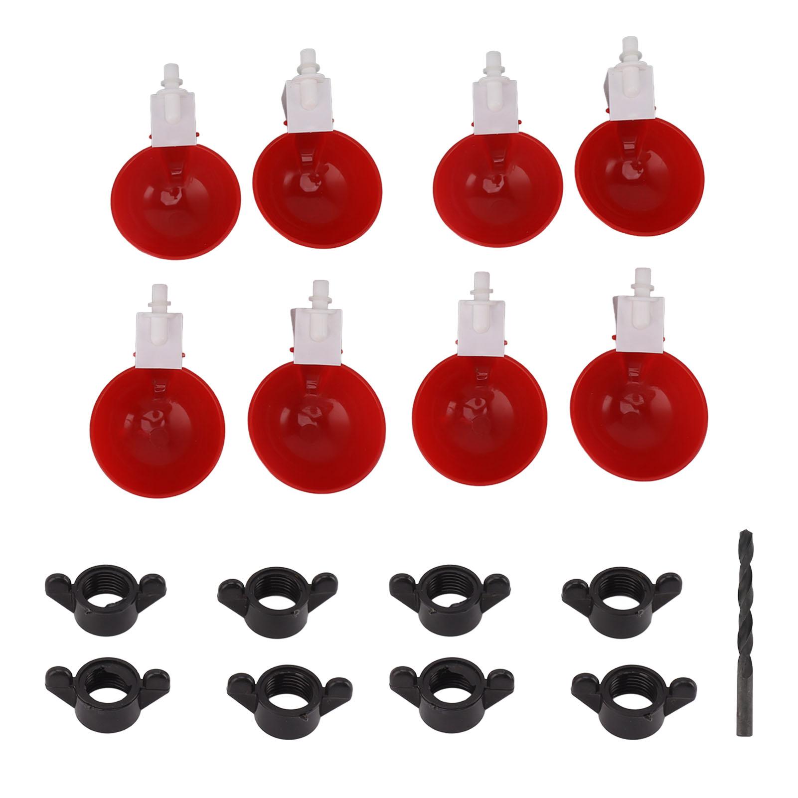 

8 шт. куриных чашек для воды, большая автоматическая куриная чашка для воды, универсальная сгущенная курица красный