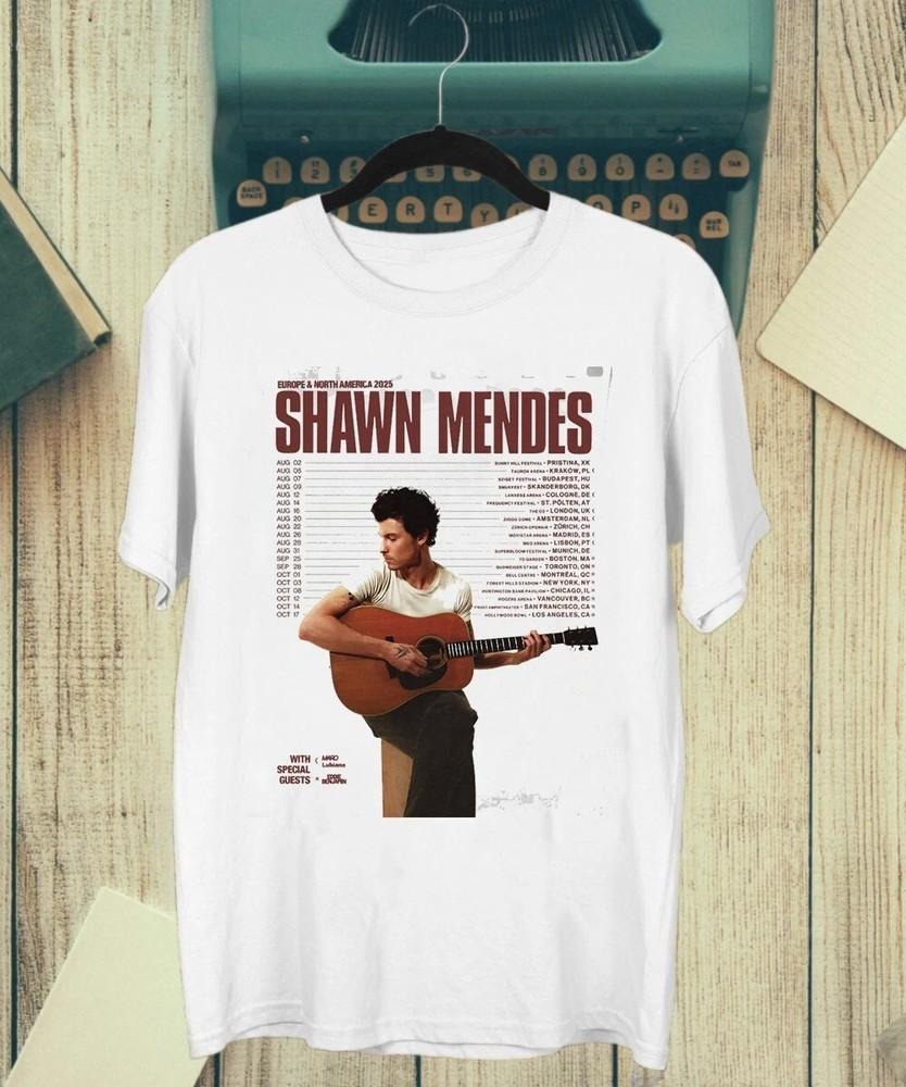 Shawn Mendes Wonder World Tour T Shirt Full Size S5XL FN1200 Unisex T-Shirt