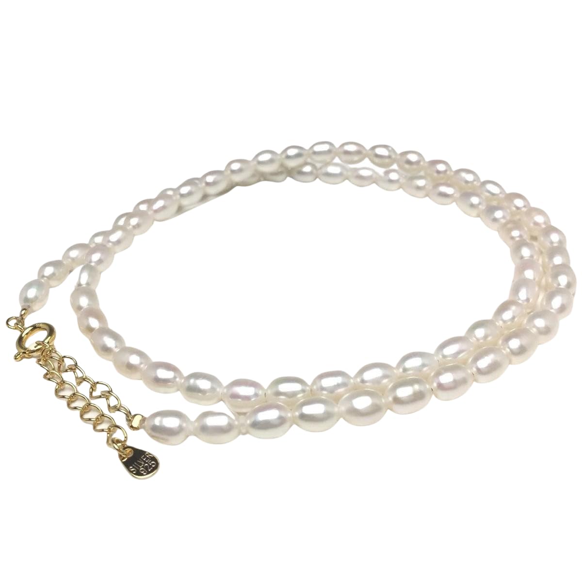 Isowa Pearl (Ise-Shima pearl specialty store) Freshwater pearl necklace 4.0-4.5mm White Silver Adjustable 70081