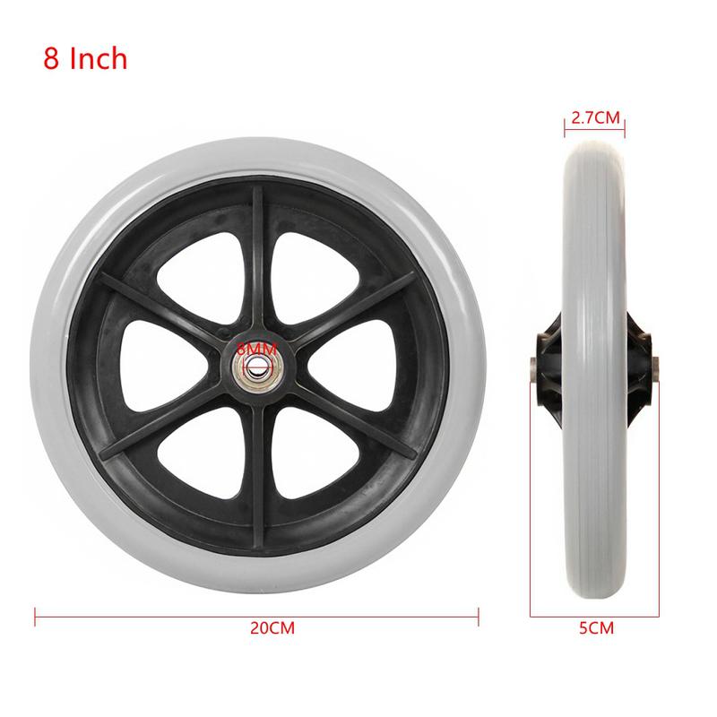 2Piece Wheelchair Casters Wheel Replacement Parts 8 Inch For Wheelchair Front Wheel Wheelbarrow