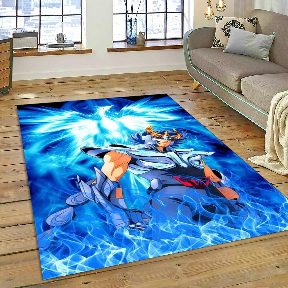 Cartoon Saint Seiya 3D Retro Anime Carpet Rug for Bedroom Living Room Home Sofa Decoration,Children Game Large Decor Floor Mat