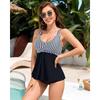 CHARMLEAKS Womens Tankini Top Twist V Neck Bathing Suit Top Flowy Padded Swimsuit Top Swim Tank Top Only