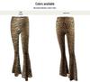 2025 Spring Trendy Women's High-Waisted Leopard Print Flare Pants - European & American Slim-Fit Casual Fashion.