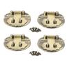 Vintage Hasp Latch Set Double Hole Circular Lock Latch for Wooden Case Jewelry Box Handicrafts
