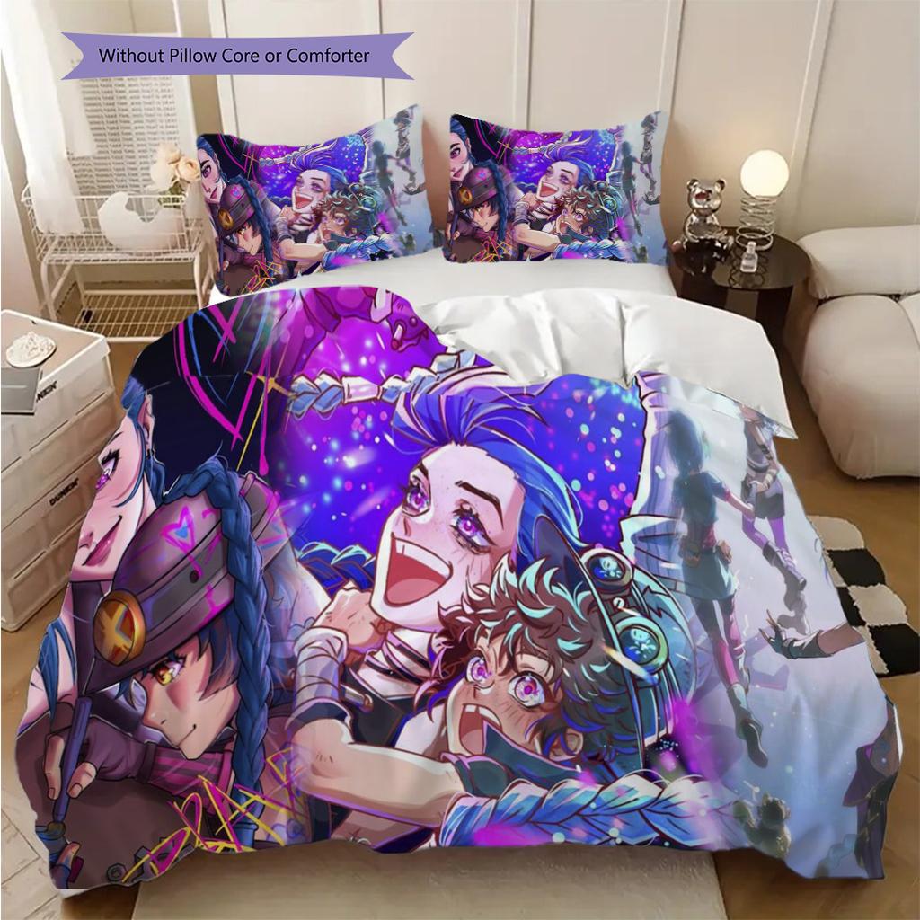 Fantasy Warriors Emblem Bedding (1 * duvet cover + 2 * pillowcase, without core) 2D Flat Duvet cover and pillowcase Soft and comfortable Bedding set