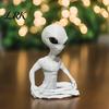 Creative Desktop Ornament 3D Printed Alien Model, Funny Yoga Zen Statue for Bay Window Decoration Room, Meditation Space, Living Office Decor,