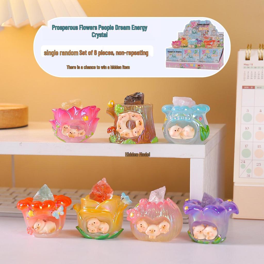Chao Wan Super Stable Emotion Little Fairy Luo - Second Wave Flocked Blind Box Cute Desktop Decoration Ornament.