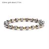 Couple Stainless Steel Stretch Bracelet Mixed Color Grid Beads Waterproof Durable Non-Fade Wristband