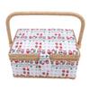 Sewing Storage Basket with Detachable Tray Portable Needle Thread Carrying Organizer for Craft Lovers and Beginners