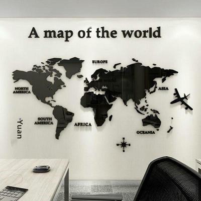 3D Acryl Weltkarte Europäische Ausgabe Wandsticker