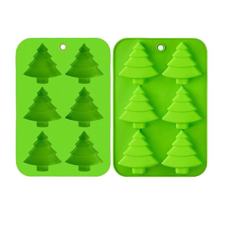 Christmas Tree Cake Pan 3D Silicone Baking Mold Breakable Chocolate Candy Candle Soap Cupcake Topper Decorating Tools Kitchen