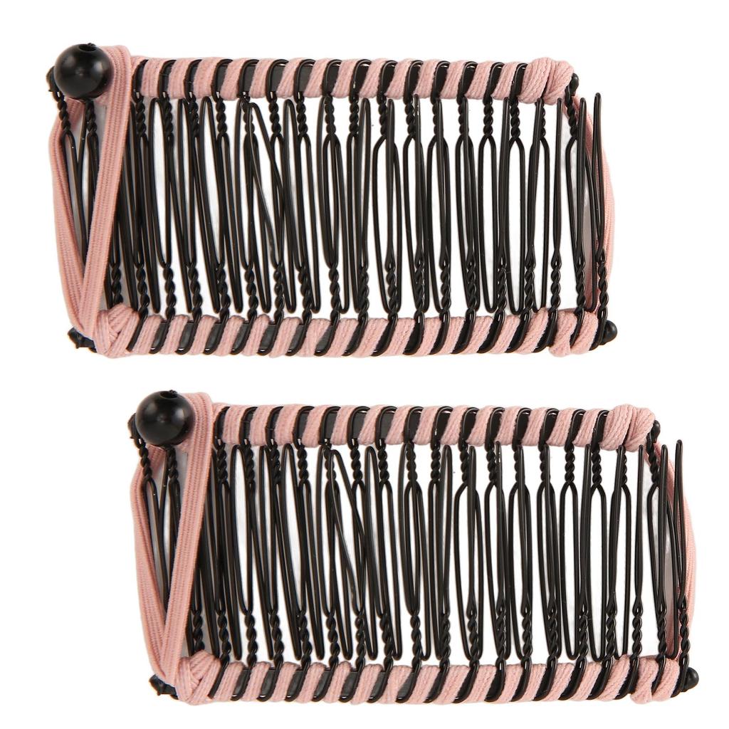 2Pcs Banana Hair Clips Metal Woven Thread Easy Simple Stylish Vintage Clincher Comb for Travel Family