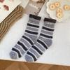 Women's Coral Fleece No-Shedding Horizontal Stripe Floor Socks