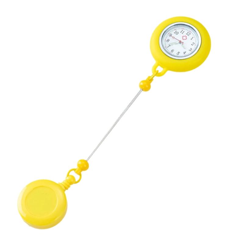Retractable Badge Reels Nurse Watch Beadable Badge Holder Watch with Belt Clip for Nurse Doctor Healthcare Paramedic