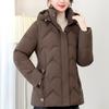 Fashion Winter Jackets Woman Parkas Hooded Thick Warm Casual Middle Age Women's Short Coats